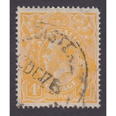 Australian    King George V    4d Orange   Single Crown WMK Plate Variety 2R15